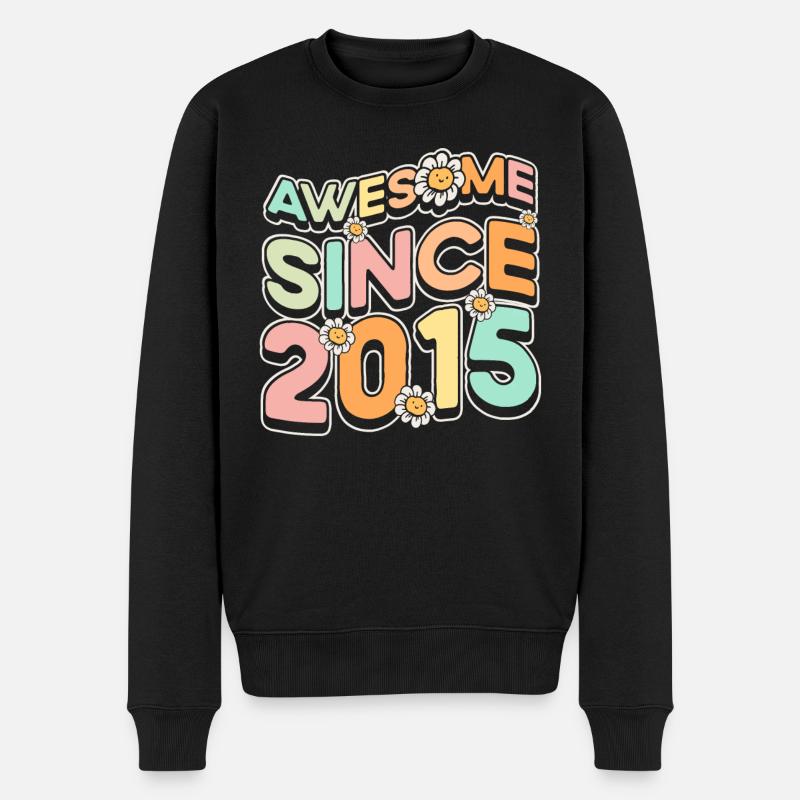 Fantastic Since 2015 Flower Theme - Men's Premium Organic Jumper - black