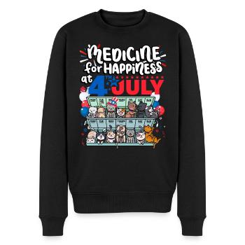 Medizin Zum Glücklichsein Am 4. Juli - Clowder Of - Männer Premium Bio Pullover - Schwarz - Vorne - Nico (187cm)