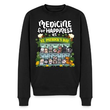 Médecine au bonheur le jour de la Saint-Patrick - - Pull Premium bio Homme - noir - Devant - Nico (187cm)