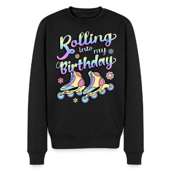 Rolling Into My Birthday Roller Skater Inline - Männer Premium Bio Pullover - Schwarz - Vorne - Nico (187cm)