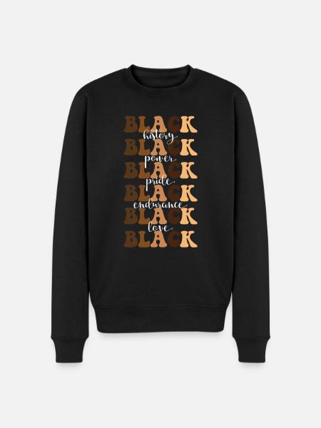 Schwarze Geschichte Schwarze Macht Schwarzer - Männer Premium Bio Pullover - Schwarz