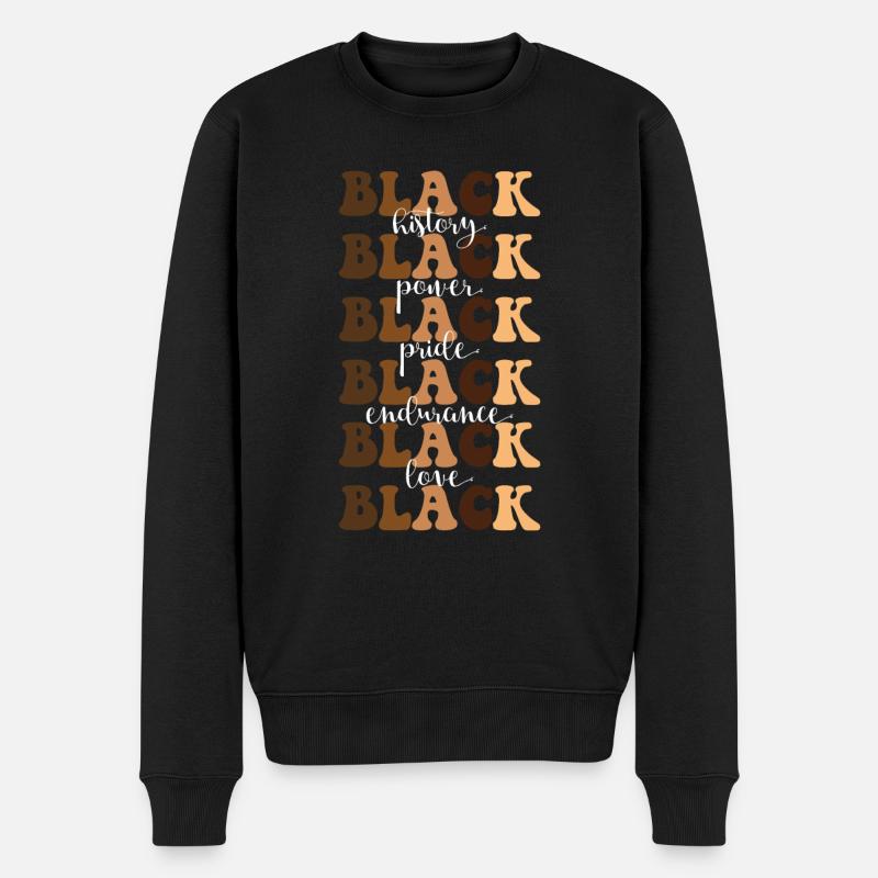 Schwarze Geschichte Schwarze Macht Schwarzer - Männer Premium Bio Pullover - Schwarz