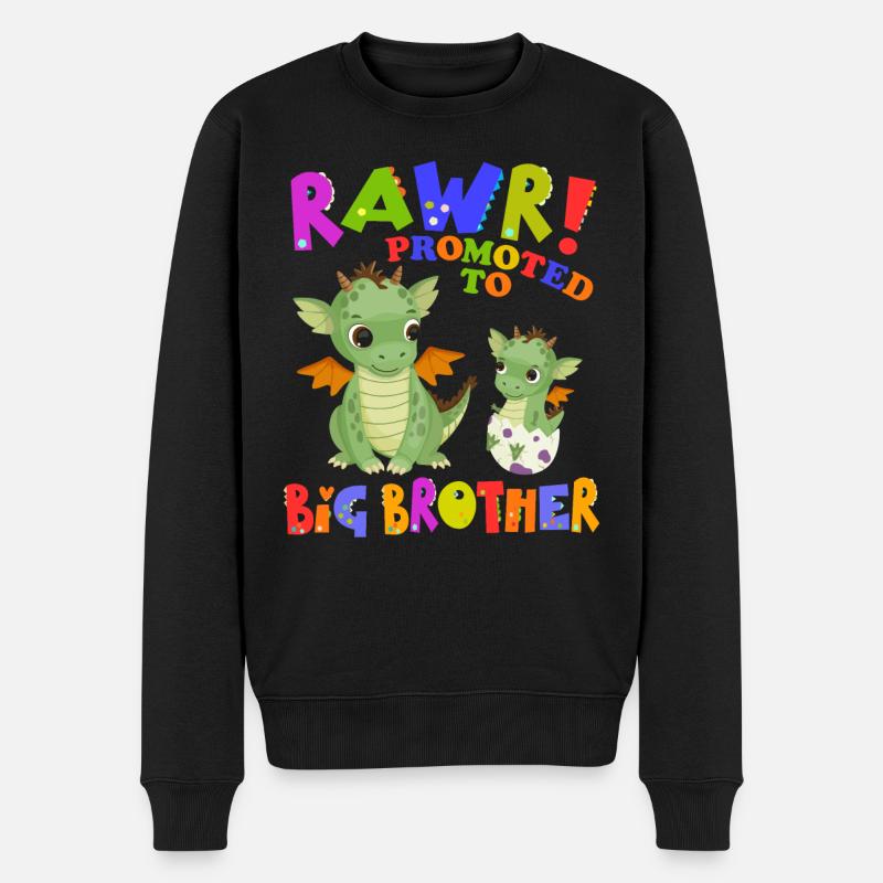 Rawr! Zum Großen Bruder Befördert Niedliches - Männer Premium Bio Pullover - Schwarz
