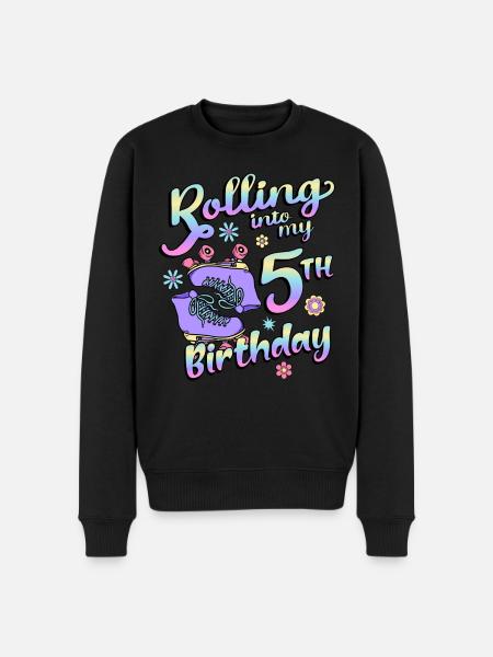 Rolling Into My 5th Birthday Quad Skater - Men's Premium Organic Jumper - black