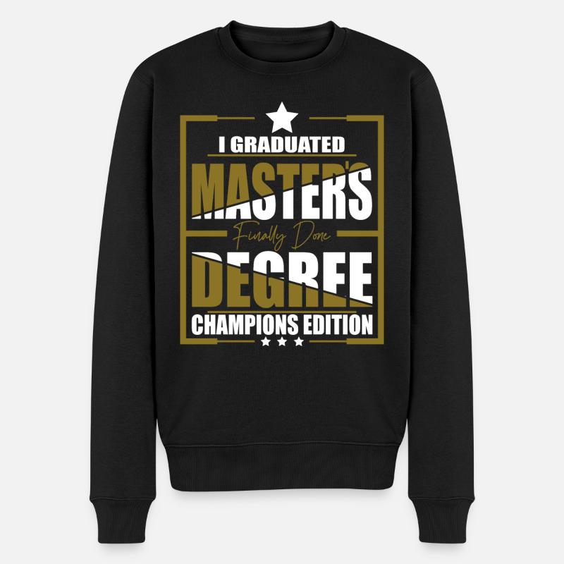 Master`s Degree - Männer Premium Bio Pullover - Schwarz