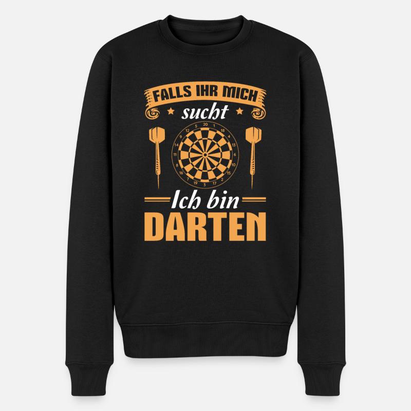 Dartsport Dartscheibe Dartpfeile Hobby Dartspieler - Männer Premium Bio Pullover - Schwarz