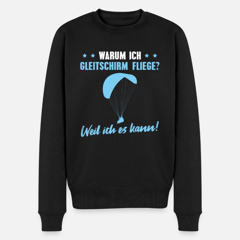 Paragliding Weil ich es kann Gleitschirm Pilot - Männer Premium Bio Pullover - Schwarz