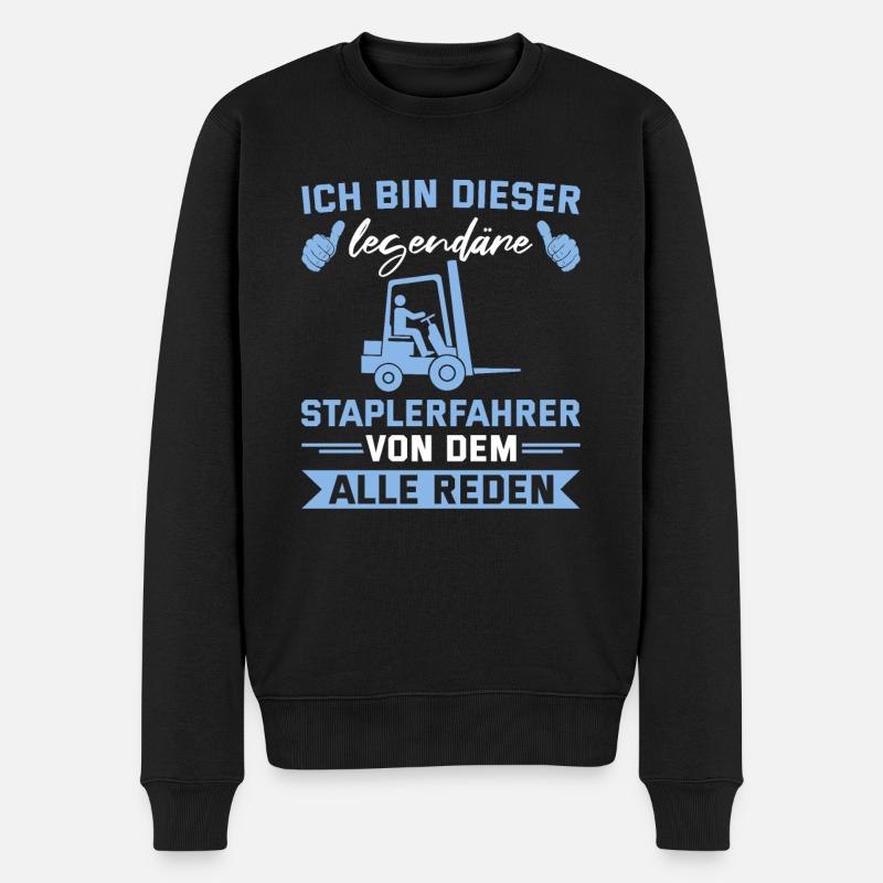 Gabelstapler Legendärer Staplerfahrer Geschenk - Männer Premium Bio Pullover - Schwarz