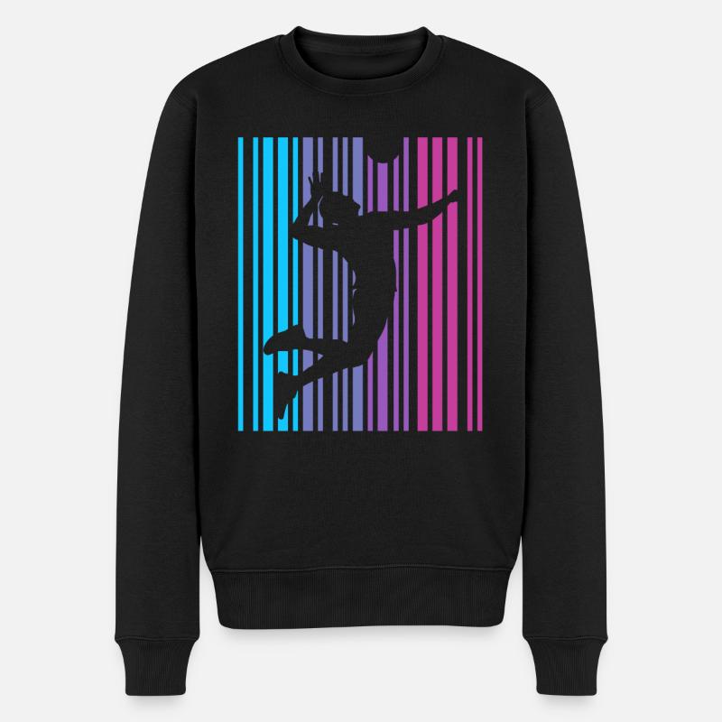 Volleyball Retro Volleyballspieler Volleyballer - Männer Premium Bio Pullover - Schwarz
