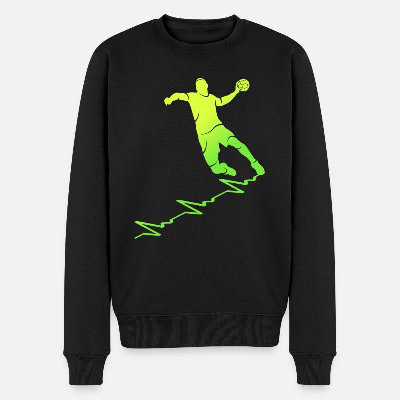 Handball Herzlinie Handballspieler Handballer - Männer Premium Bio Pullover - Schwarz