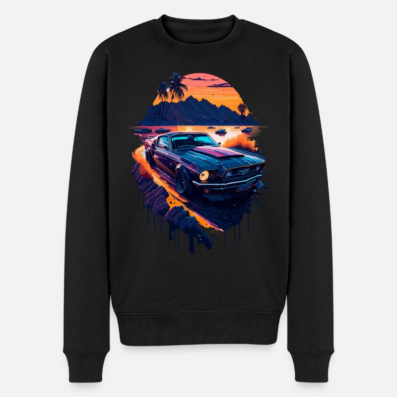Klassischer Sportwagen - Männer Premium Bio Pullover - Schwarz