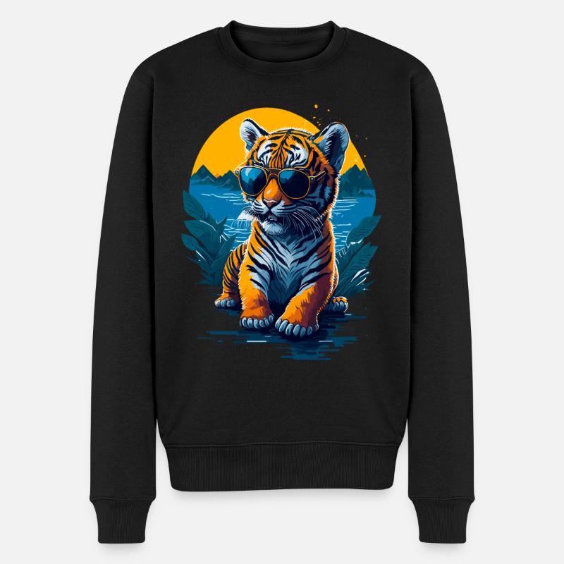 Mignon bébé tigre - Pull Premium bio Homme - noir