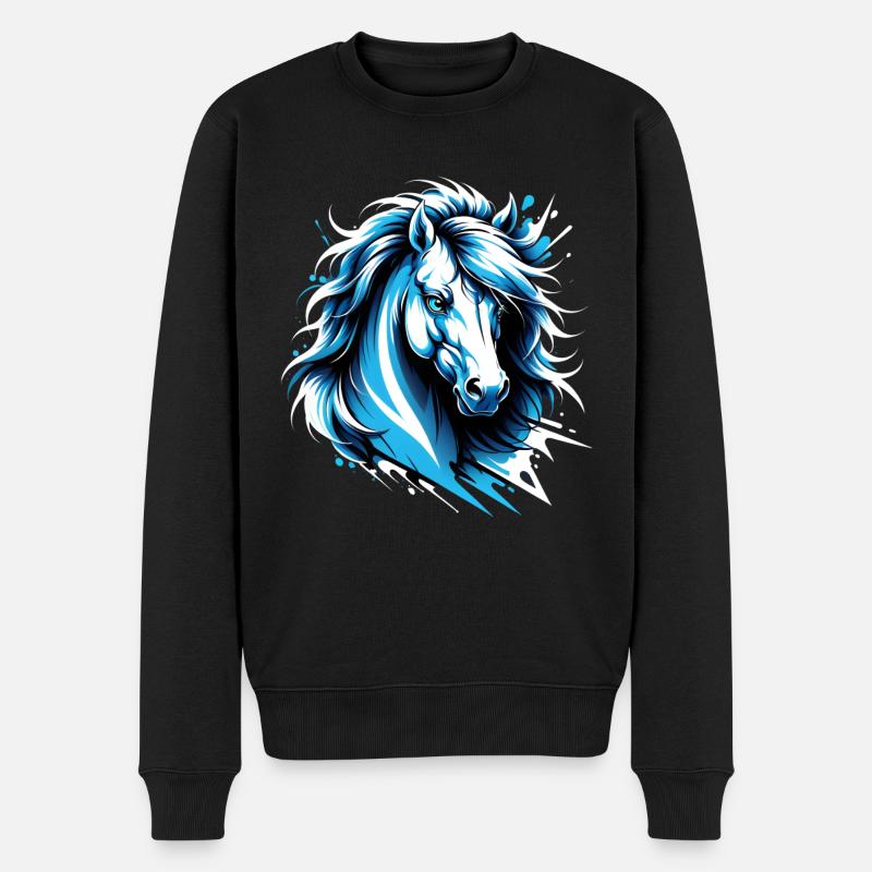 Cheval de Dallas. Texas - Pull Premium bio Homme - noir