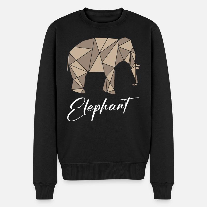 Elephant Geometric - Männer Premium Bio Pullover - Schwarz
