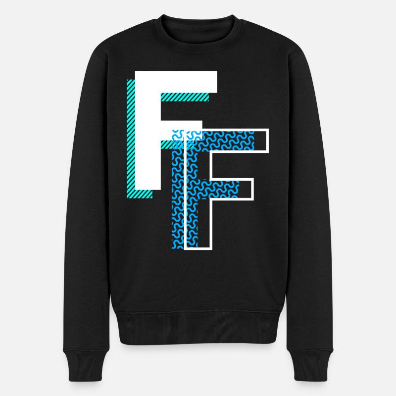 Buchstabe F - Männer Premium Bio Pullover - Schwarz