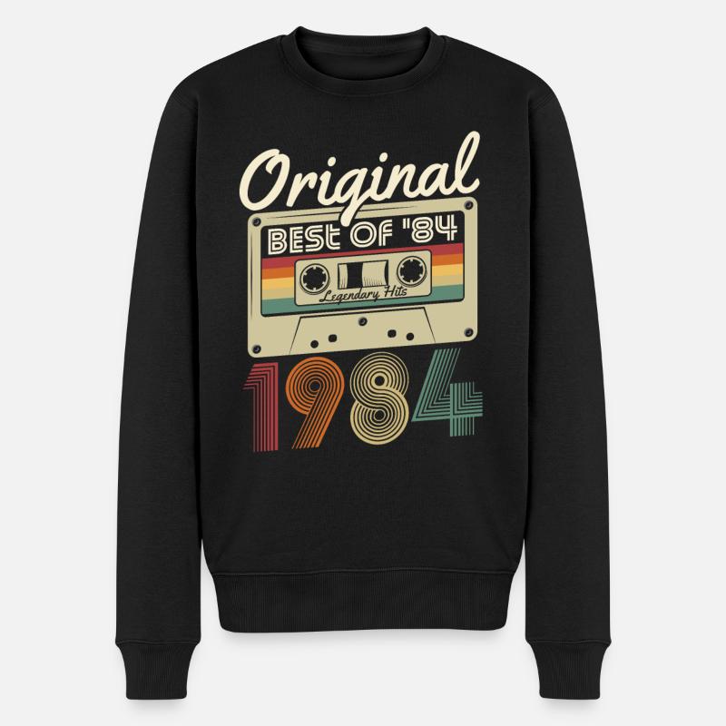 Original 1984 Jahrgang geboren Retro Geburtstag - Männer Premium Bio Pullover - Schwarz