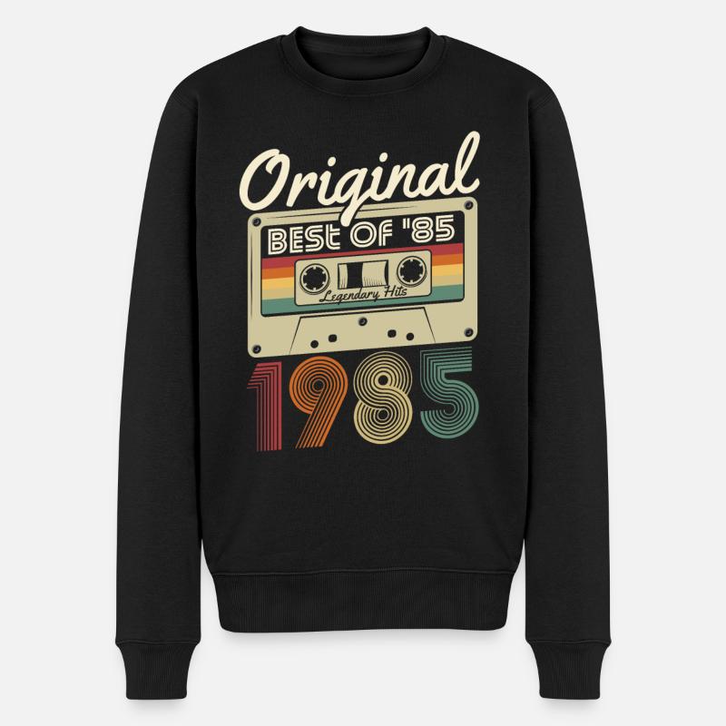 Original 1985 Jahrgang geboren Retro Geburtstag - Männer Premium Bio Pullover - Schwarz