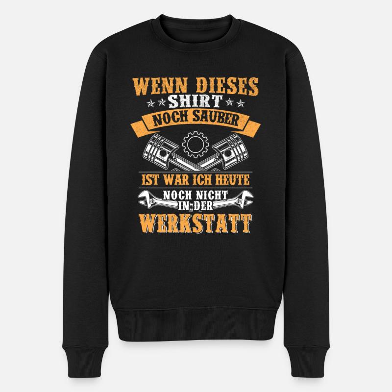 Werkstatt Schrauber Spruch - Männer Premium Bio Pullover - Schwarz