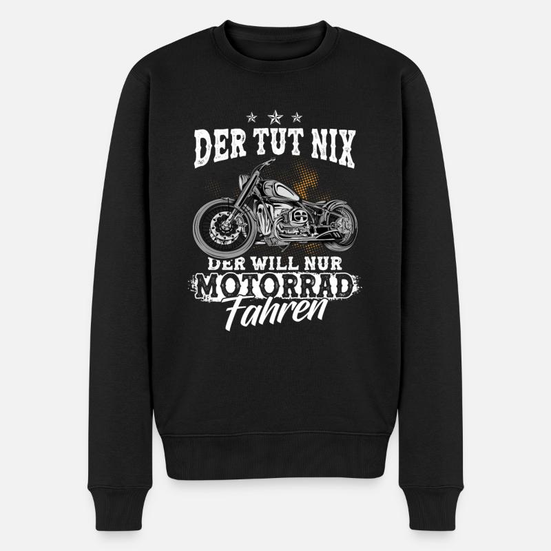 Der tut nix Motorradfahrer - Männer Premium Bio Pullover - Schwarz