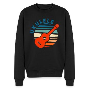Vintage Ukulele - Männer Premium Bio Pullover - Schwarz - Vorne - Nico (187cm)