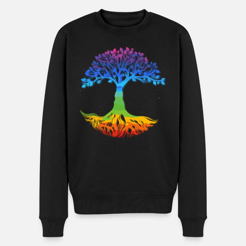 Tree Yggdrasil Viking Celtic Norse Life Symbol - Männer Premium Bio Pullover - Schwarz