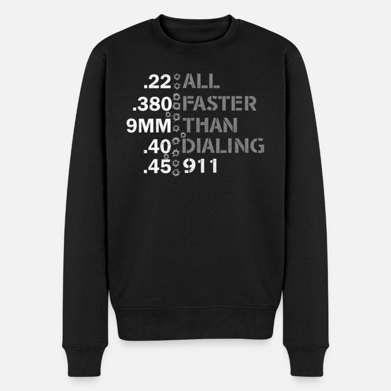 All Faster Than Dialing - Männer Premium Bio Pullover - Schwarz