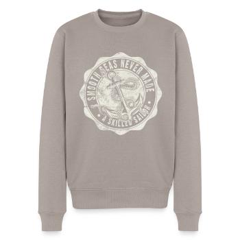 Smooth Seas - Männer Premium Bio Pullover - Taupe - Vorne - Nico (187cm)