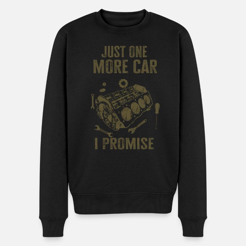 Just One More Car Part I Promise - Männer Premium Bio Pullover - Schwarz
