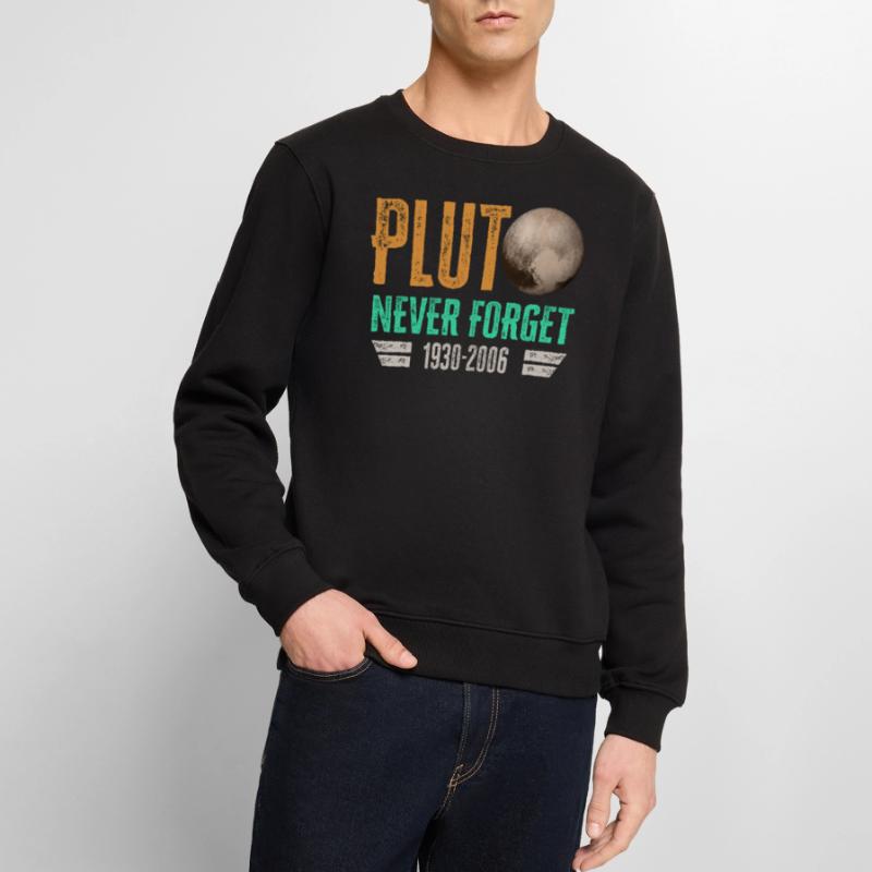 Never Forget Pluto Design Retro Style Funny Space Men's Premium Organic Jumper