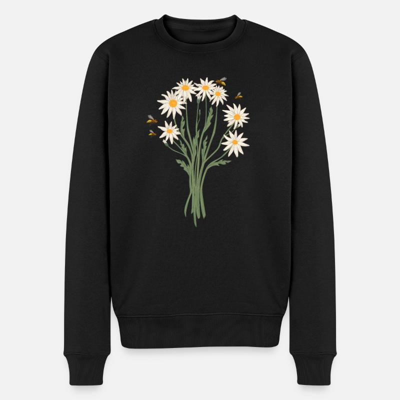 Marguerites Daisy Summer Daisies Flower Garden - Männer Premium Bio Pullover - Schwarz