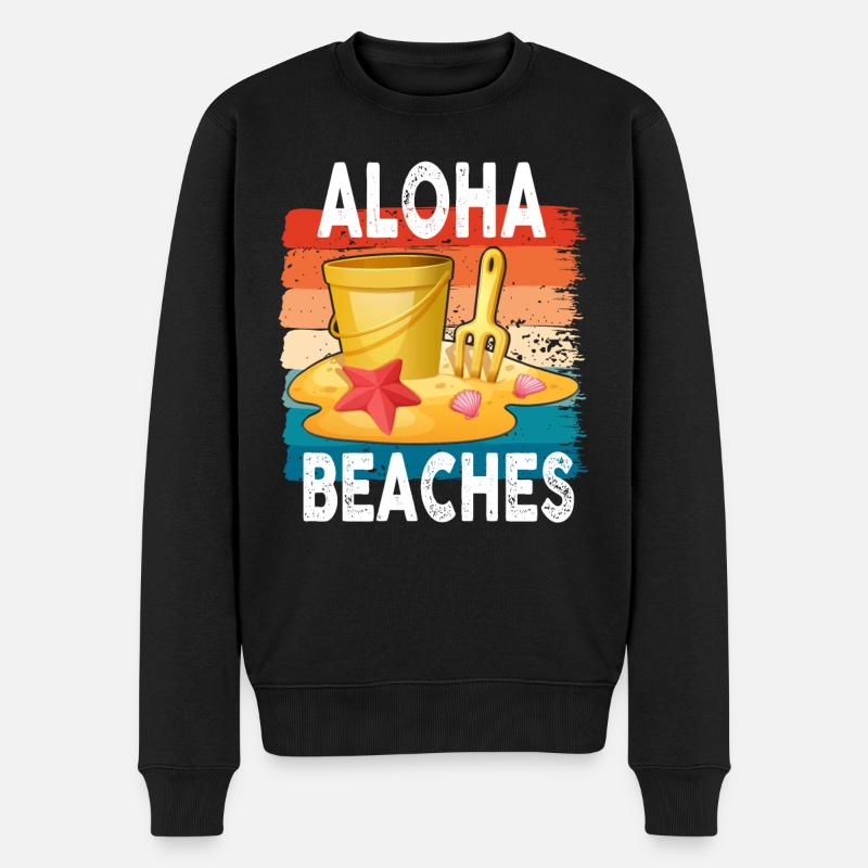 Aloha Beaches Tropical Hawaiian Summer Island - Männer Premium Bio Pullover - Schwarz