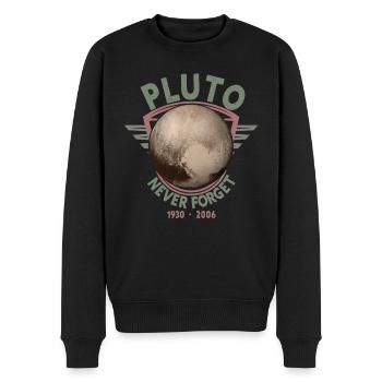 Never Forget Pluto Design Retro Style Funny Space - Men's Premium Organic Jumper - black - Front - Nico (187cm)