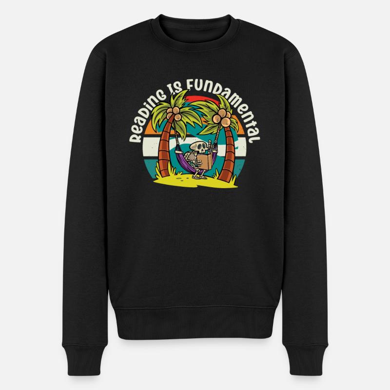 Reading Is Fundamental - Männer Premium Bio Pullover - Schwarz