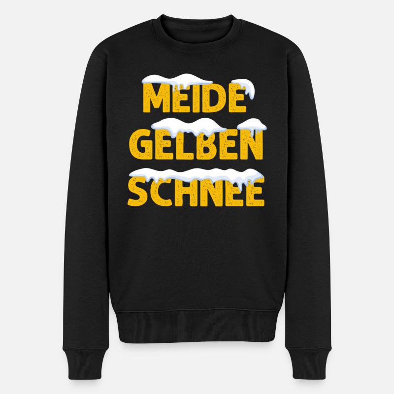 Meide Gelben Schnee Lustiges Wintersport Schnee - Männer Premium Bio Pullover - Schwarz