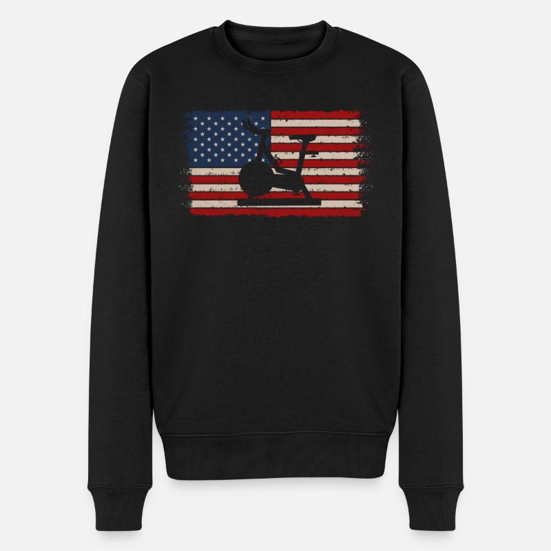 Rotation du drapeau américain - Pull Premium bio Homme - noir