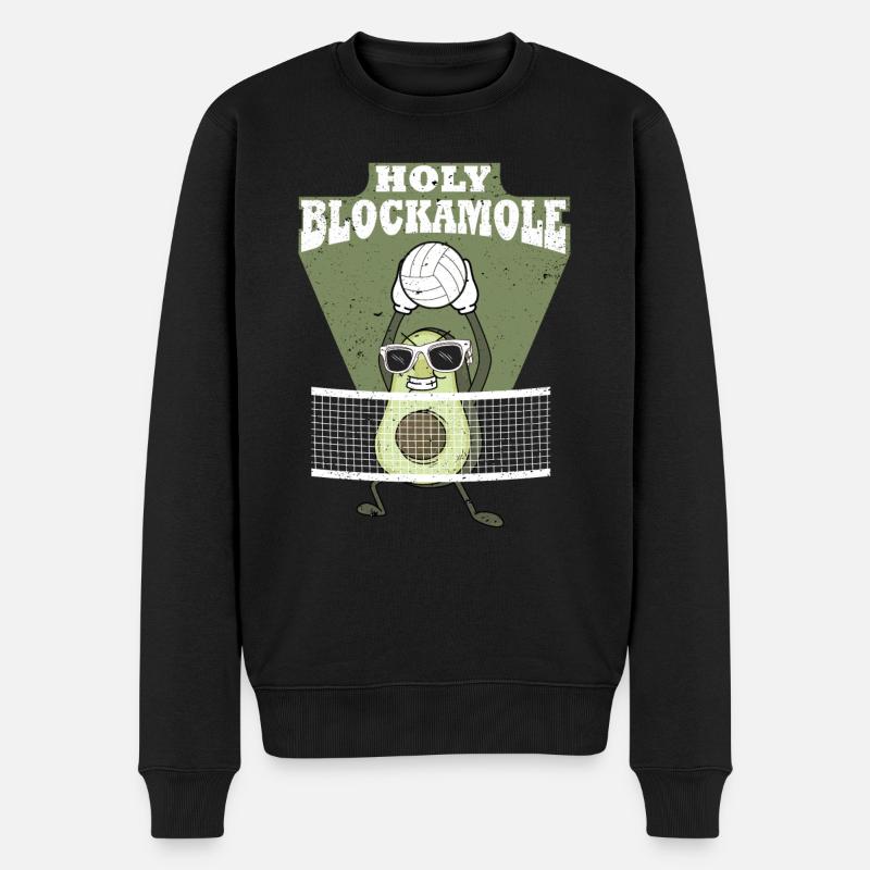 Holy Blockamole Volleyball Avocado - Männer Premium Bio Pullover - Schwarz