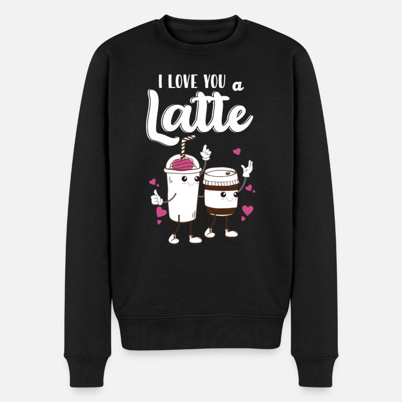 Je t’aime un latte - Pull Premium bio Homme - noir
