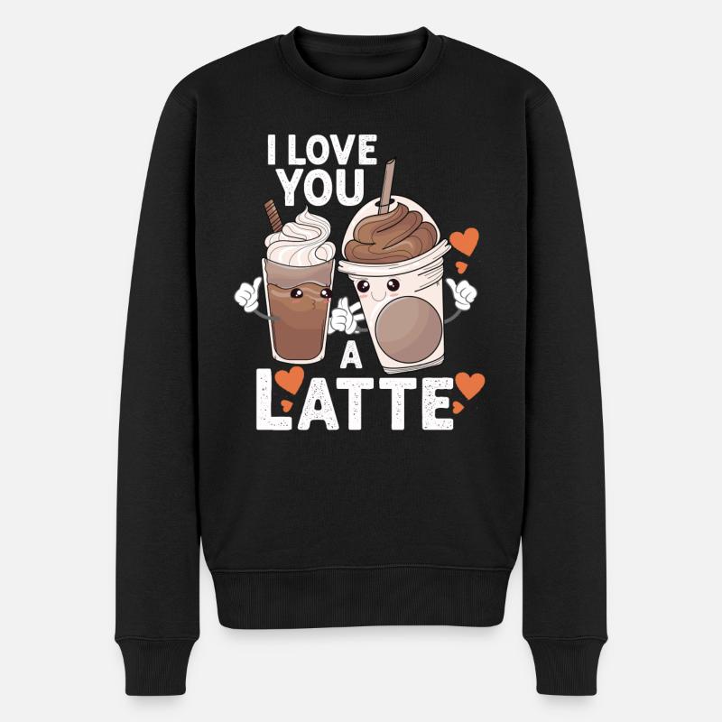 Je t’aime un latte - Pull Premium bio Homme - noir