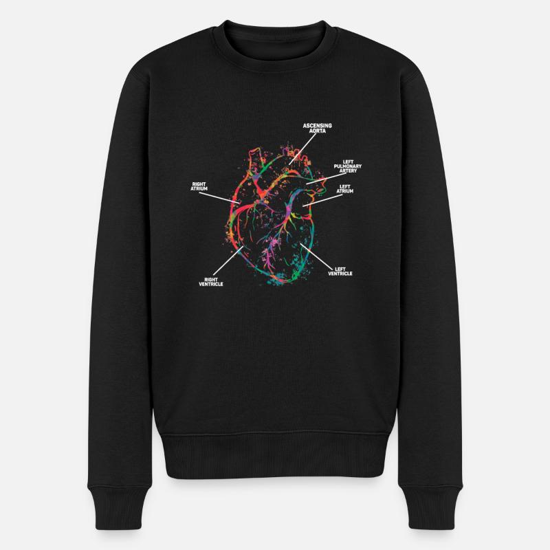 Teile des Herzens - Männer Premium Bio Pullover - Schwarz