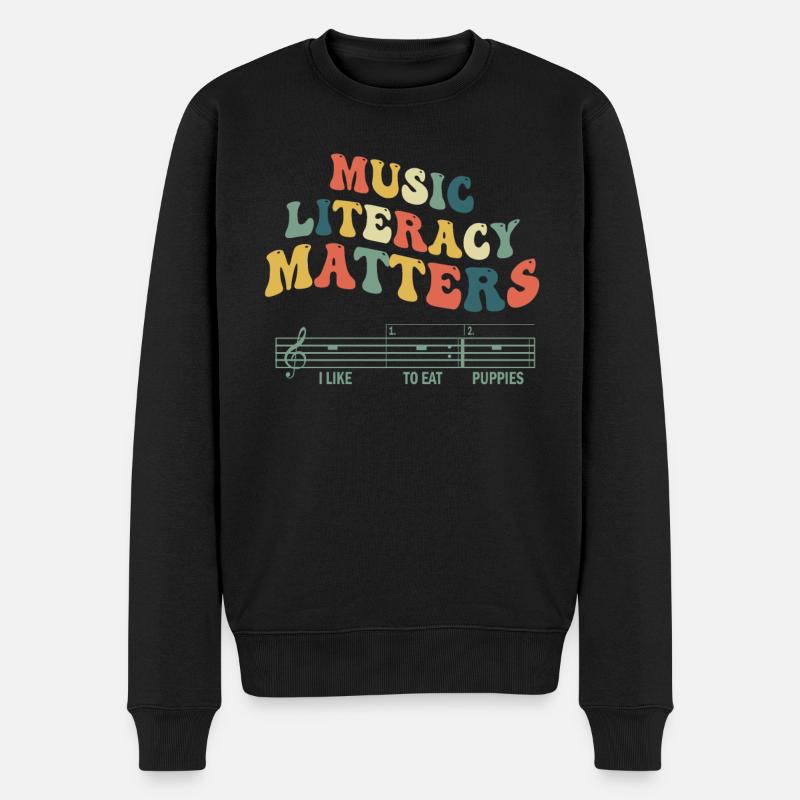 La littératie musicale, ça compte - Pull Premium bio Homme - noir