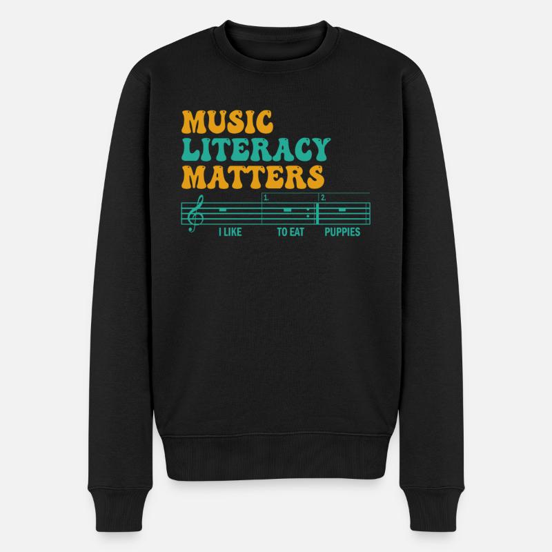 La littératie musicale, ça compte - Pull Premium bio Homme - noir