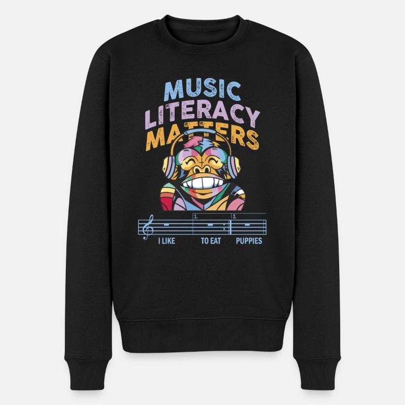 La littératie musicale, ça compte - Pull Premium bio Homme - noir