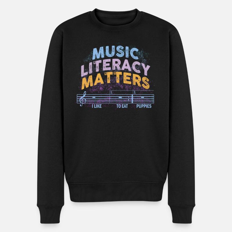 La littératie musicale, ça compte - Pull Premium bio Homme - noir