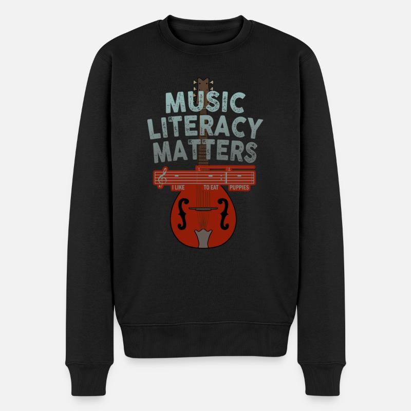 La littératie musicale, ça compte - Pull Premium bio Homme - noir