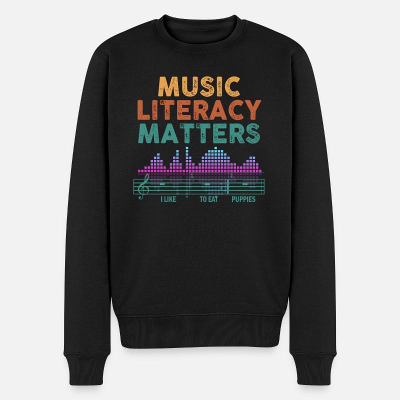 La littératie musicale, ça compte - Pull Premium bio Homme - noir