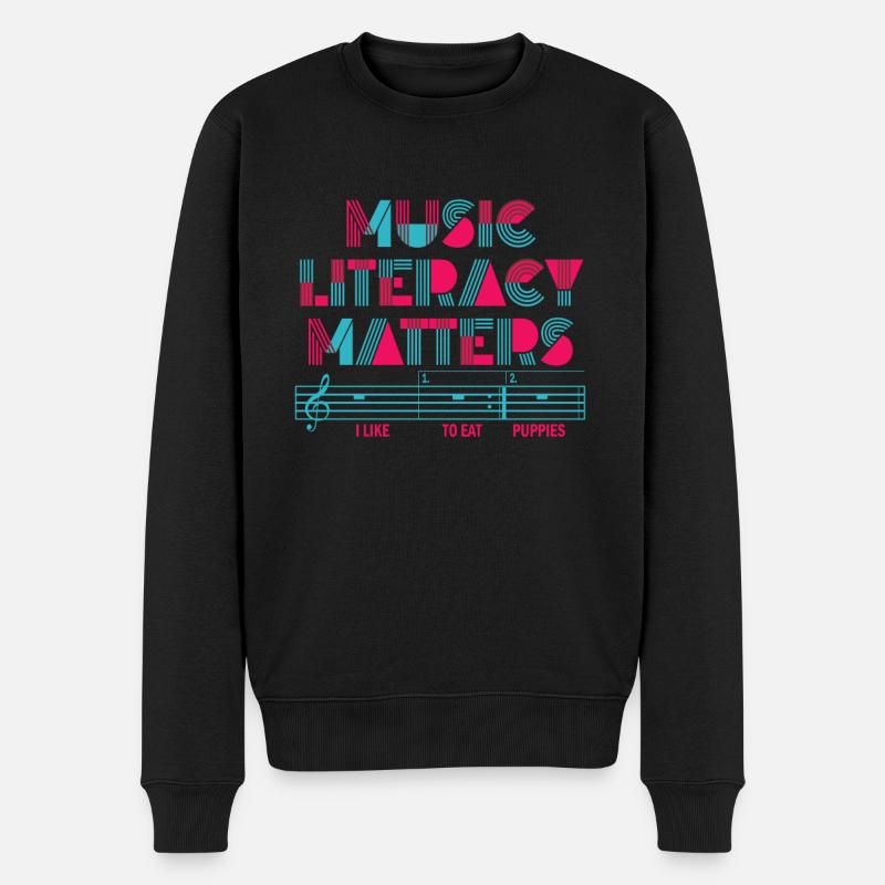 La littératie musicale, ça compte - Pull Premium bio Homme - noir