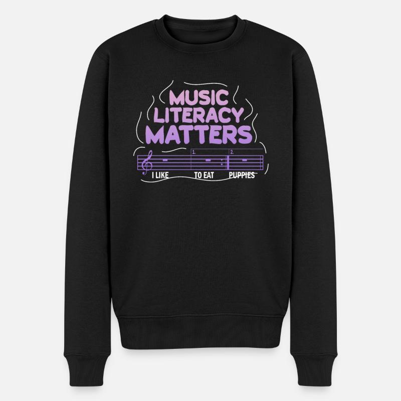 La littératie musicale, ça compte - Pull Premium bio Homme - noir