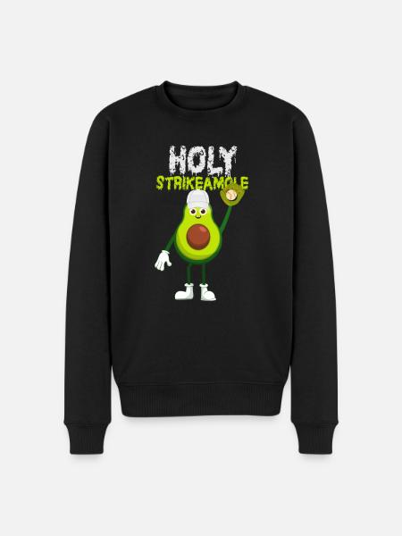 Holy Strikeamole Baseball Softball Avocado - Men's Premium Organic Jumper - black