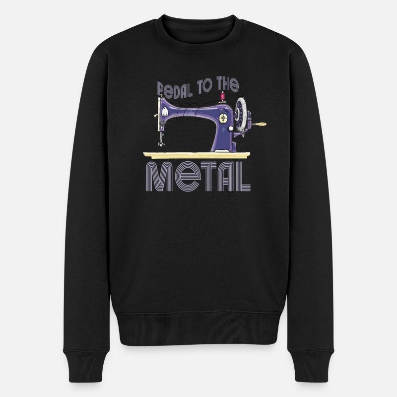 Pedal zur Metallnähmaschine - Männer Premium Bio Pullover - Schwarz