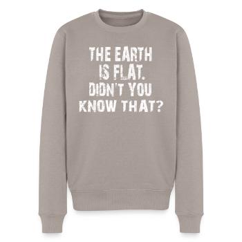 La terre est plate, vous ne le saviez pas ? - Pull Premium bio Homme - taupe - Devant - Nico (187cm)